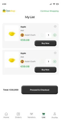 OyaShop App Screen 1